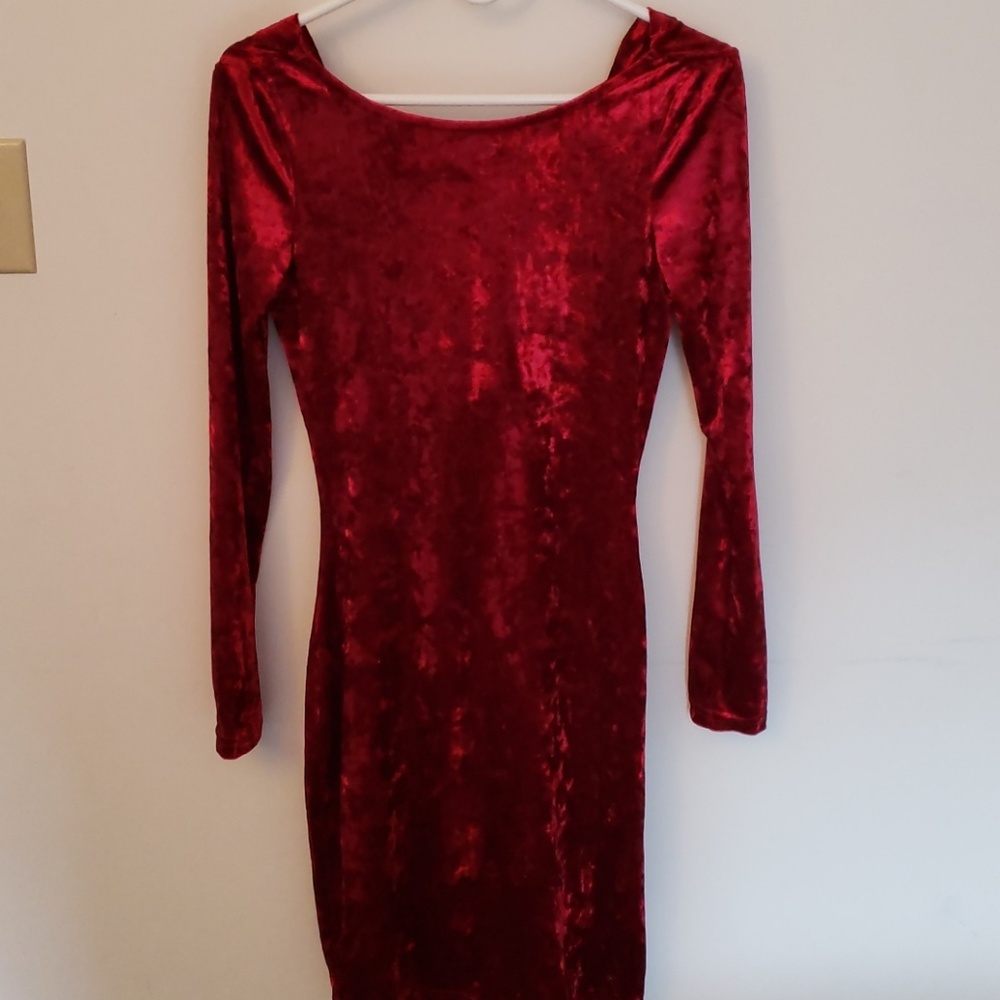 Red velvet dress